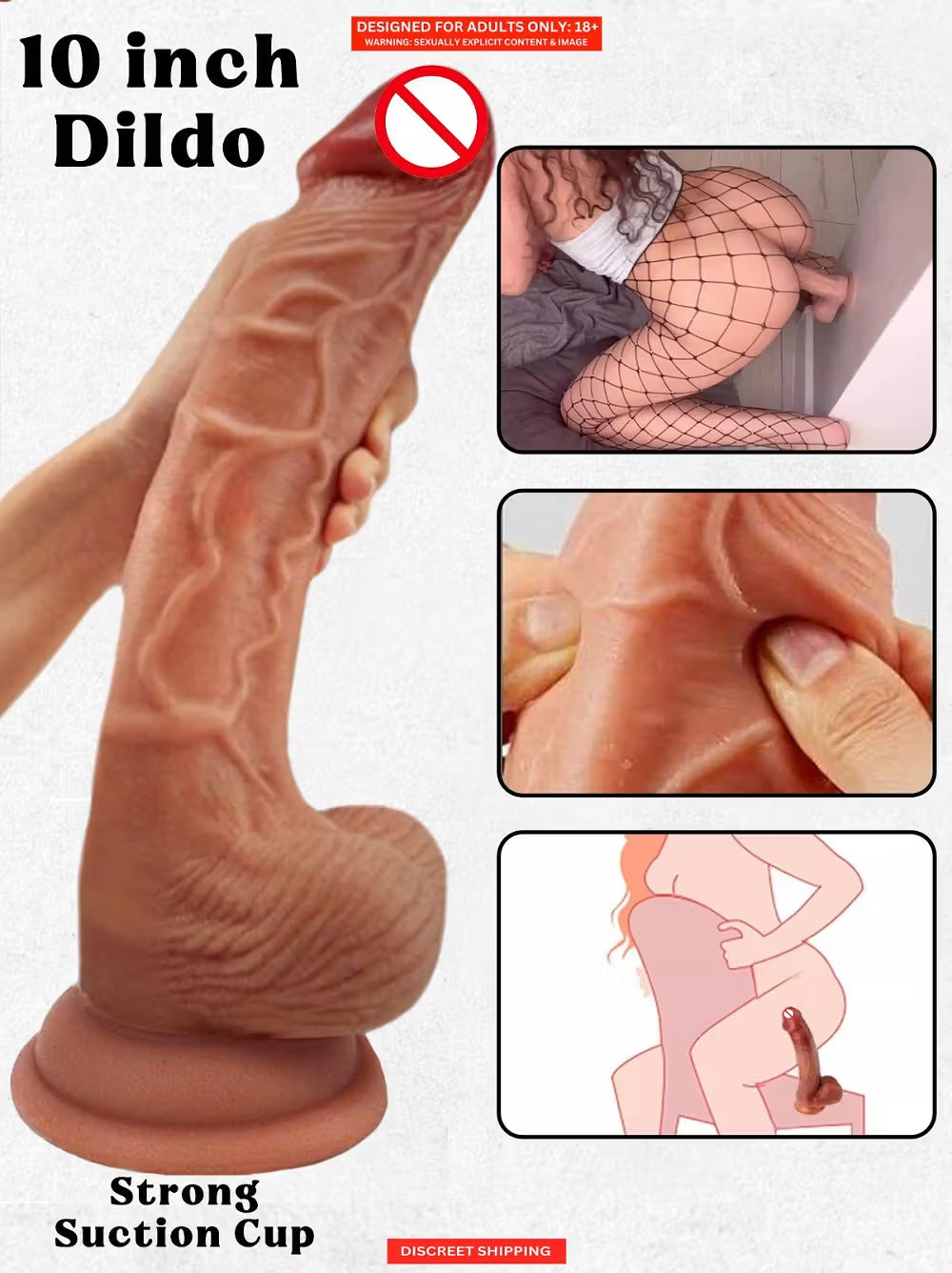 REALISTIC 9 INCH/22 CMS DARK BLACK PREMIUM SILICON DILDO WITH PERFECT SUCTION CUP & BIG BALLS