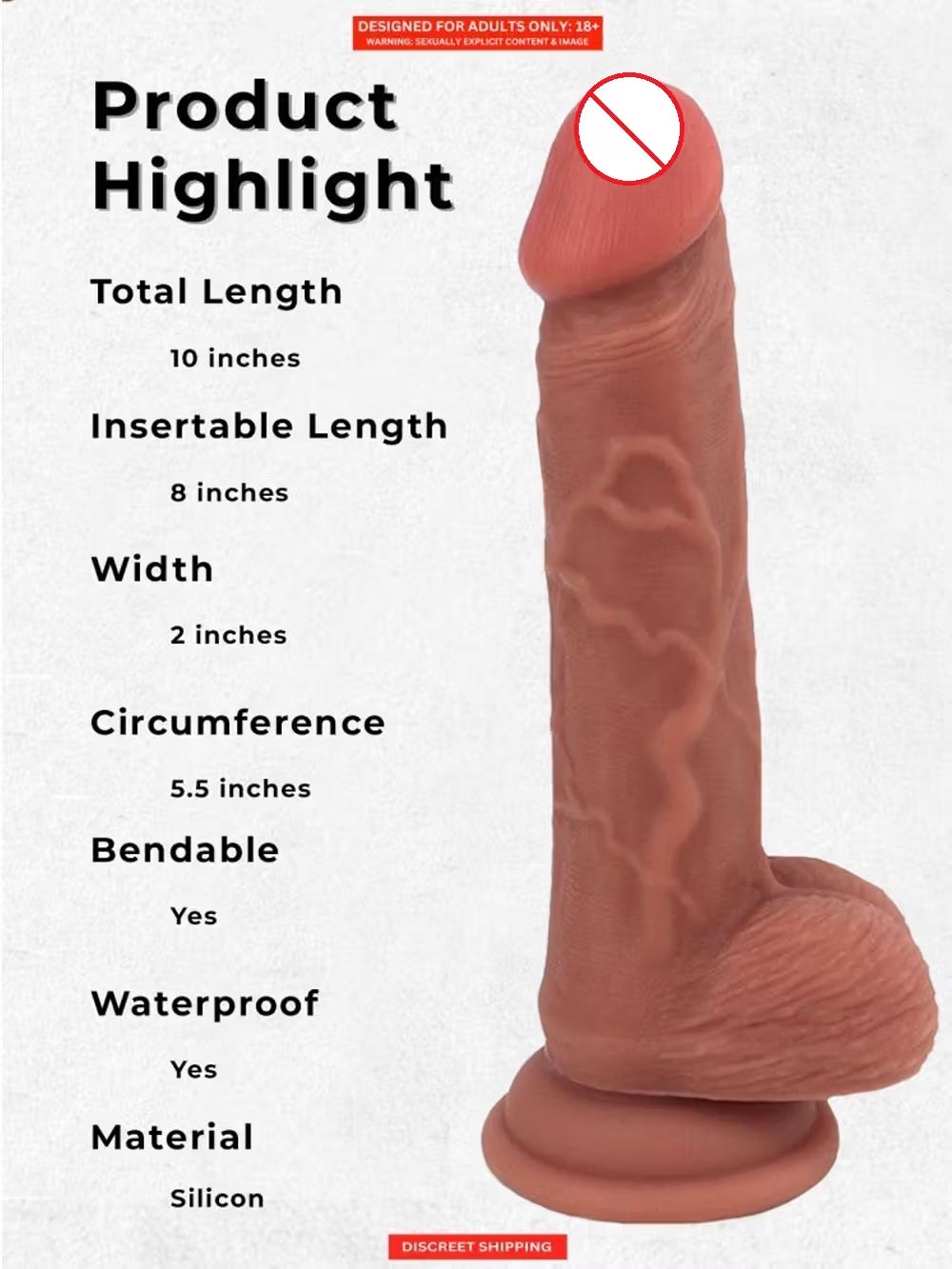 REALISTIC 9 INCH/22 CMS DARK BLACK PREMIUM SILICON DILDO WITH PERFECT SUCTION CUP & BIG BALLS