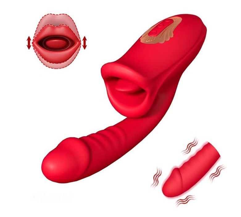Tongue Shaped G-Spot Vibration Clit Tongue Licking Wireless Dildo Vibrator Adult Sex Toys for Women Orgasm