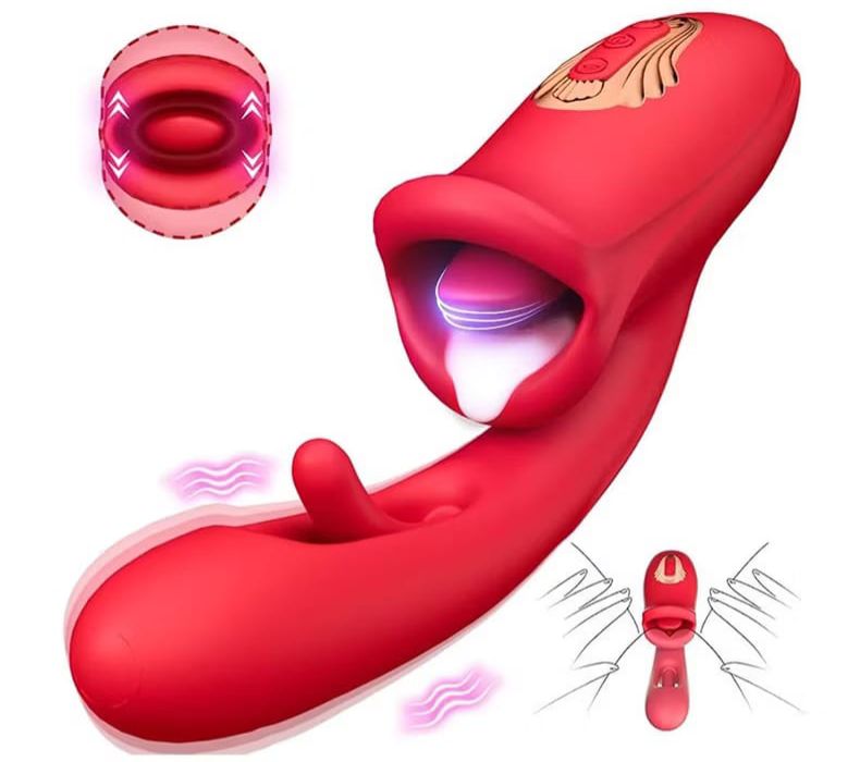 Tongue Shaped G-Spot Vibration Clit Tongue Licking Wireless Dildo Vibrator Adult Sex Toys for Women Orgasm
