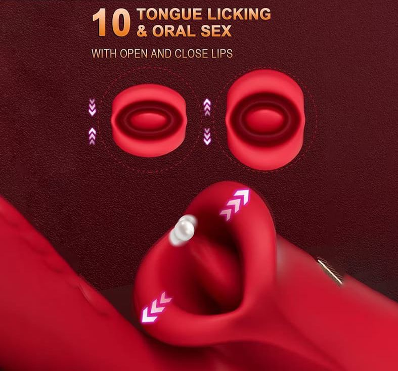Tongue Shaped G-Spot Vibration Clit Tongue Licking Wireless Dildo Vibrator Adult Sex Toys for Women Orgasm
