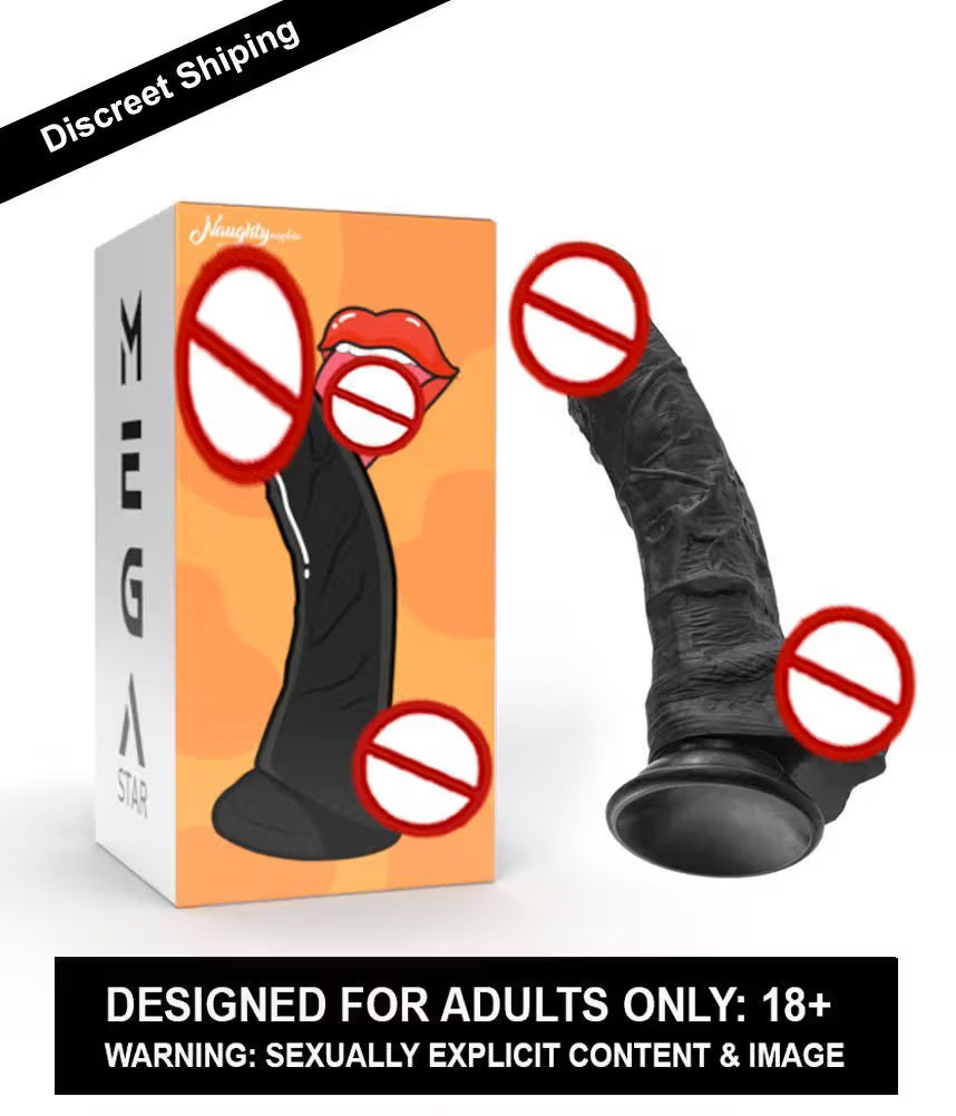 REALISTIC 9 INCH/22 CMS DARK BLACK PREMIUM SILICON DILDO WITH PERFECT SUCTION CUP & BIG BALLS