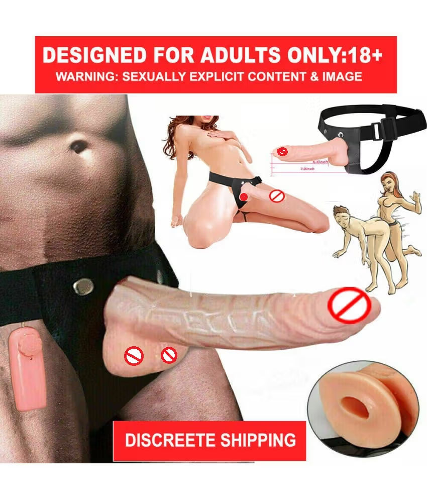 7 inch Big Hollow Strap On Dildo with Vibration and belt Female 7 inch Big Hollow Strap On Dildo with Vibration and belt Female Sex Toy