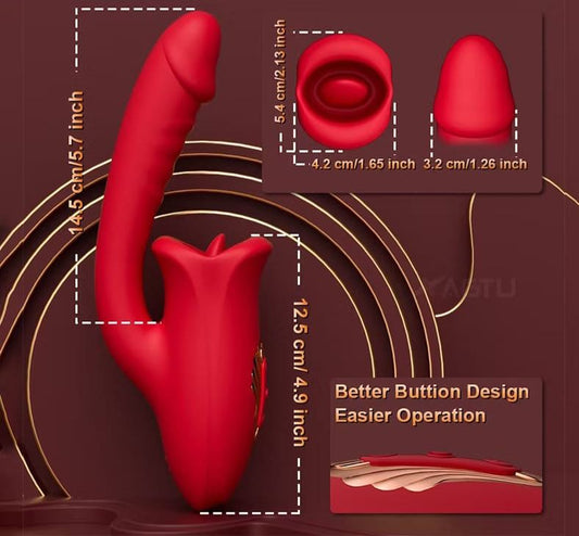 Tongue Shaped G-Spot Vibration Clit Tongue Licking Wireless Dildo Vibrator Adult Sex Toys for Women Orgasm