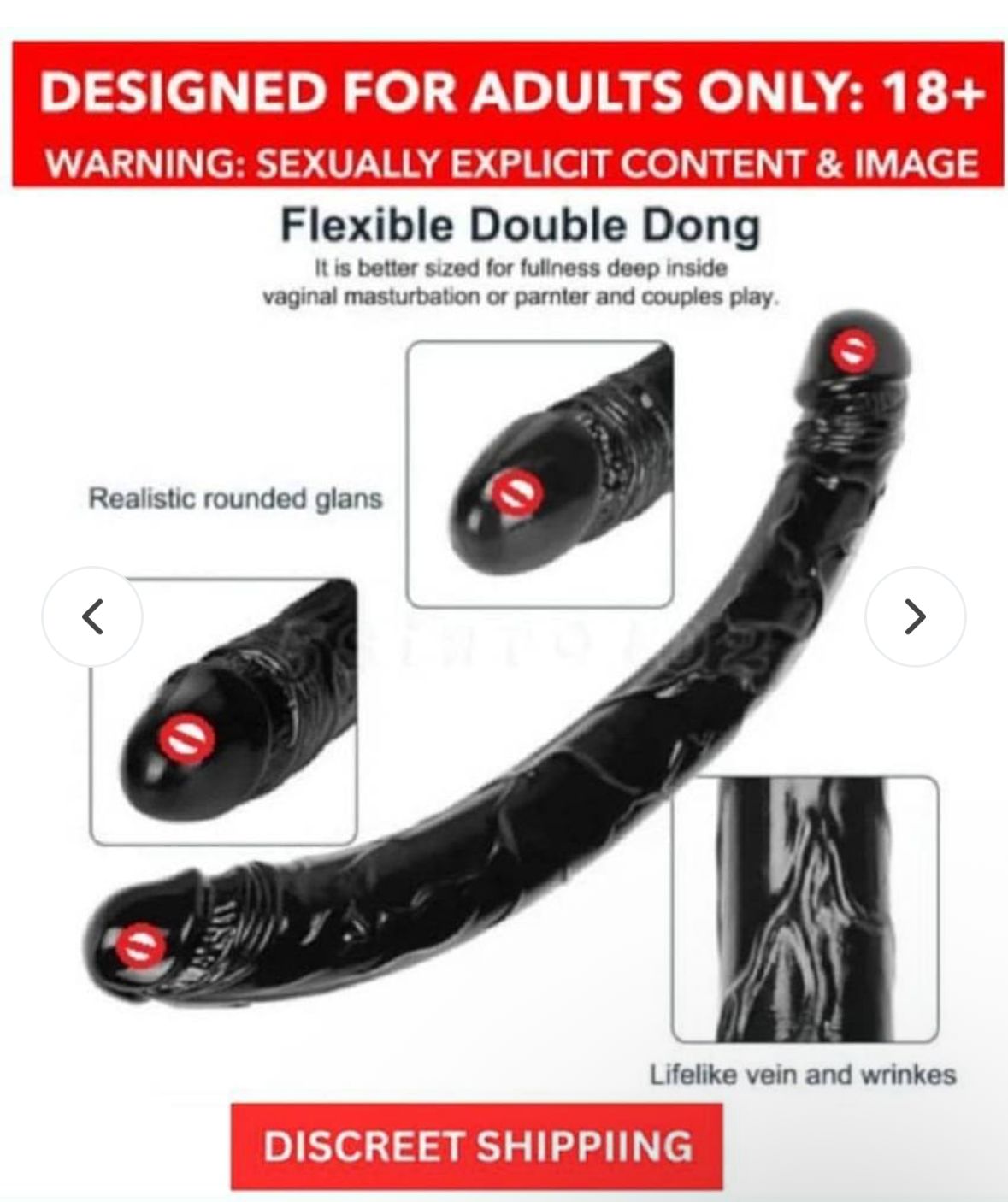 Double Dong Double Ended Dildo_Black_30 Cms
