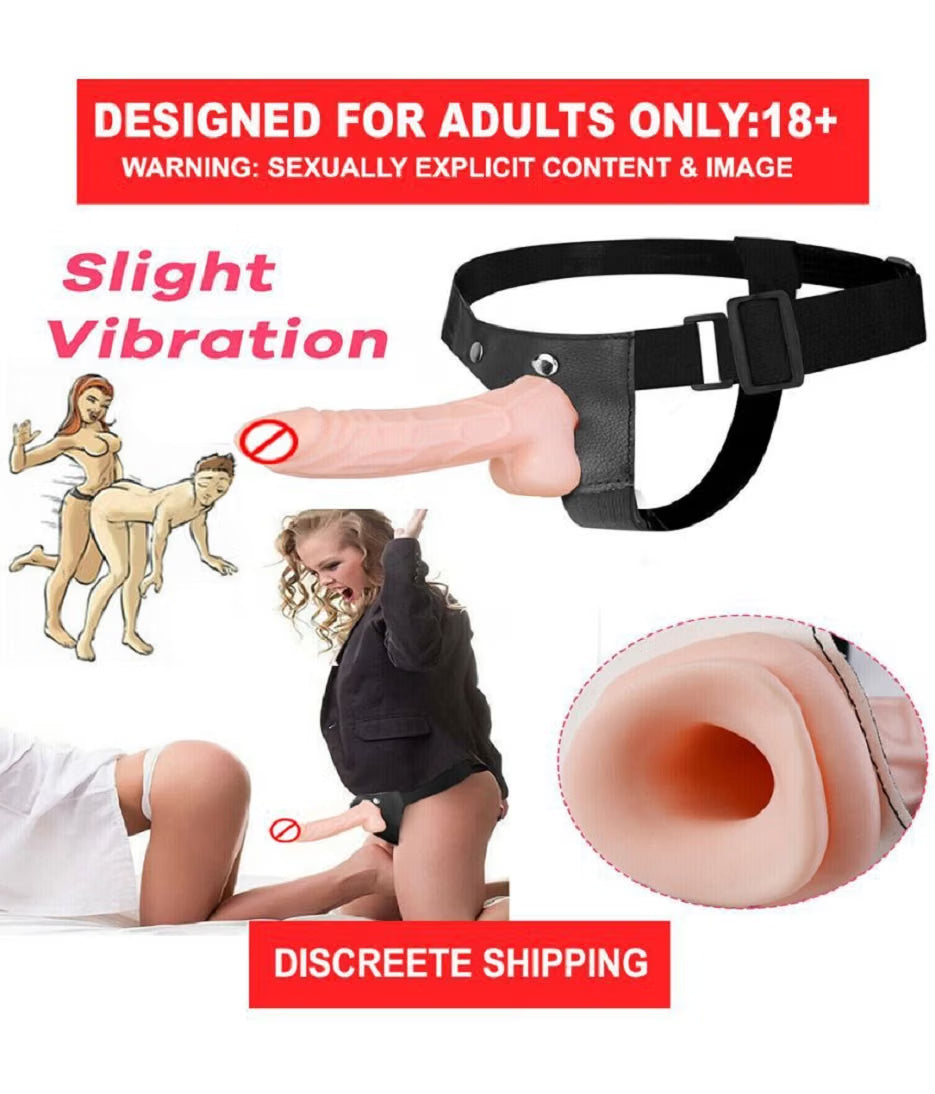 7 inch Big Hollow Strap On Dildo with Vibration and belt Female 7 inch Big Hollow Strap On Dildo with Vibration and belt Female Sex Toy